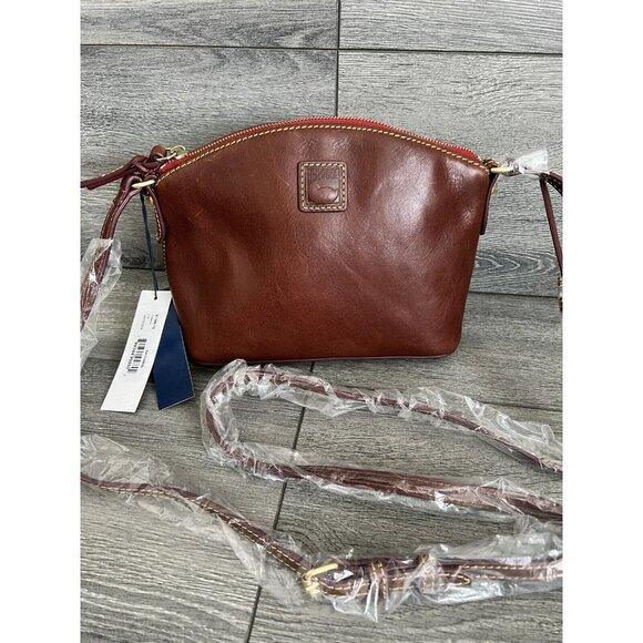 Dooney & Bourke Florentine Leather Suki Crossbody bag chestnut color